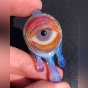 Fryed Glass Micro Drippy Eye Pendant